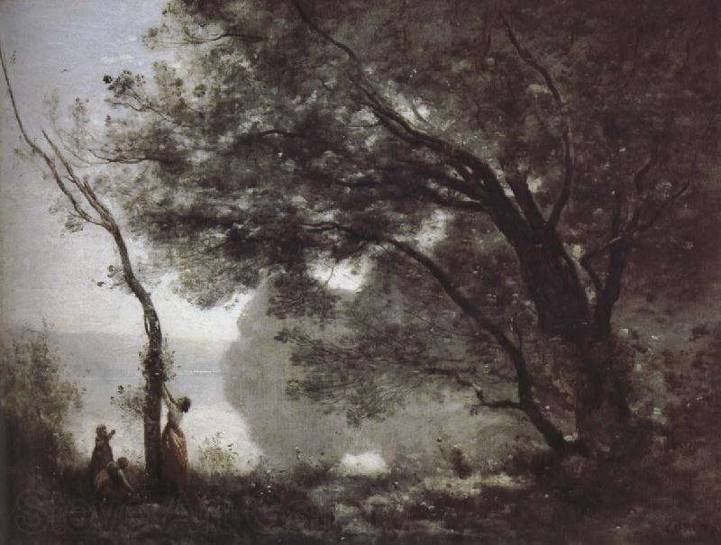 Jean-Baptiste Corot Mott memories Fontainebleau Norge oil painting art